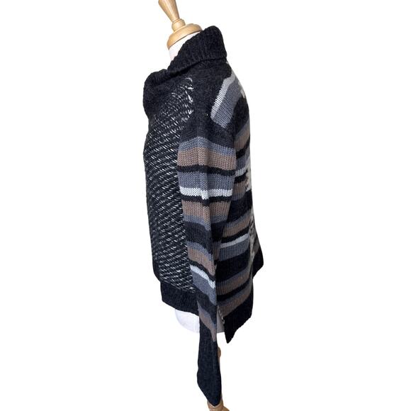 SMARTWOOL Womens CHUP Potlach 1/2 Zip Sweater Aztec SMALL Charcoal Heather - Picture 2 of 7